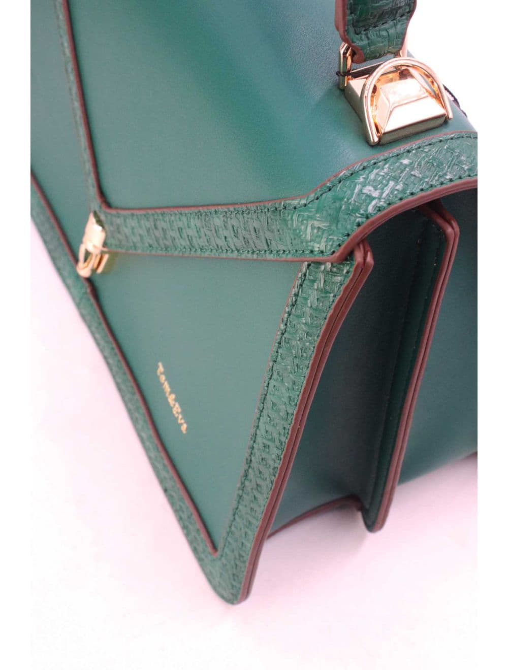 sac à main rigide à bordure effet serpenté 25B-6248-Vert — vue 5