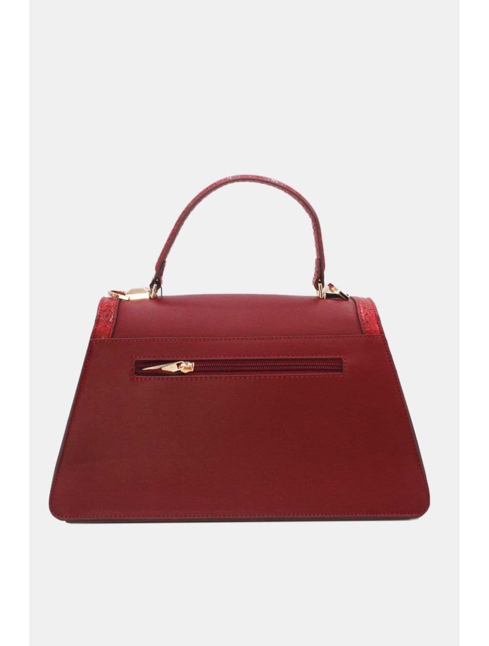 sac à main rigide à bordure effet serpenté 25B-6248-Burgundy — vue 3
