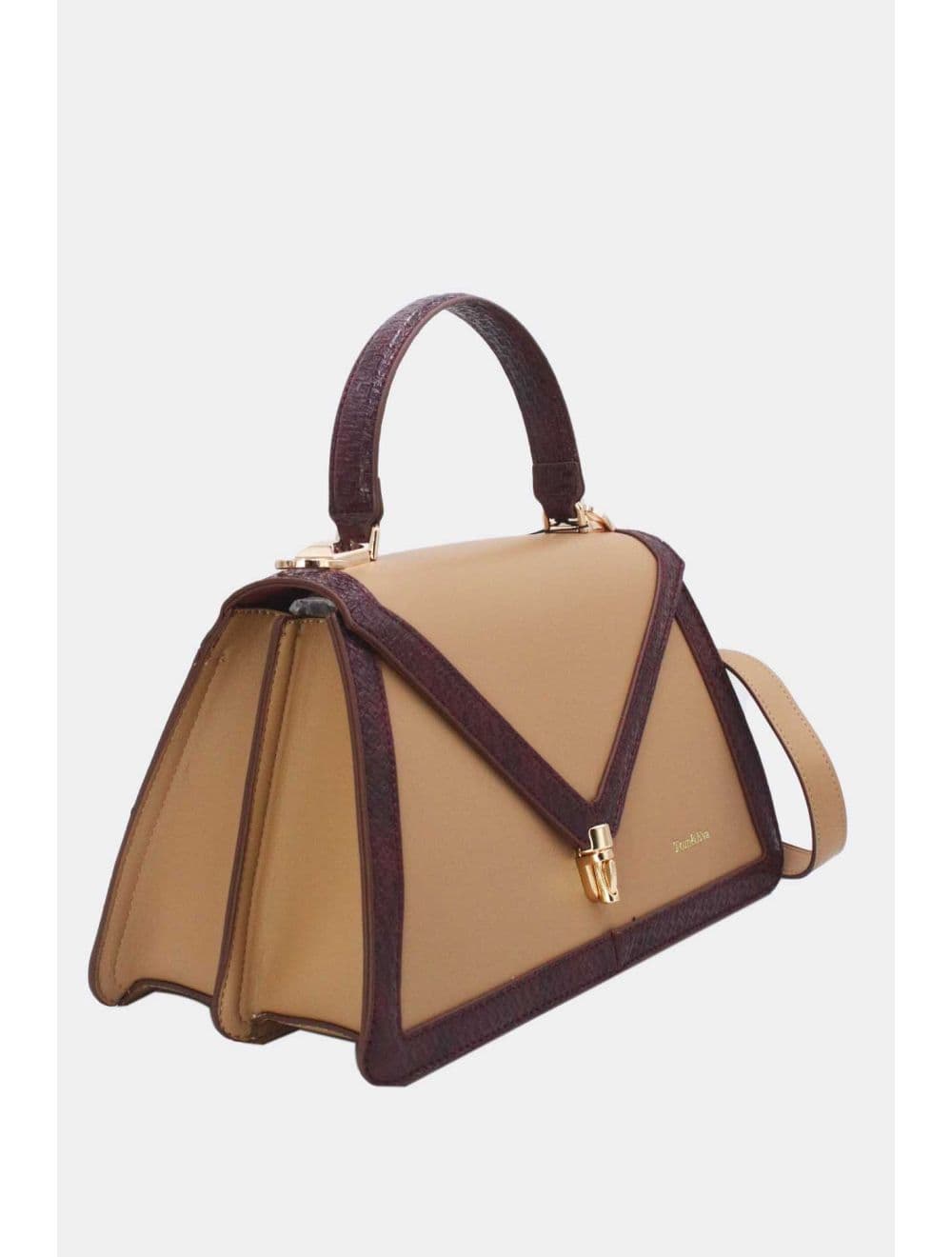 sac à main rigide à bordure effet serpenté 25B-6248-Khaki/Z.Red — vue 3