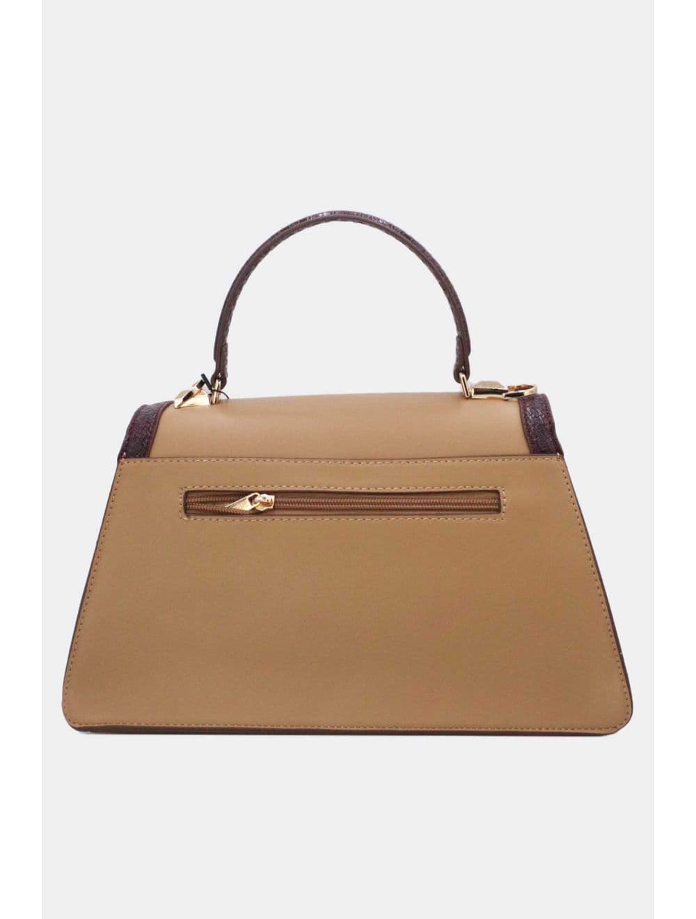sac à main rigide à bordure effet serpenté 25B-6248-Khaki/Z.Red — vue 4