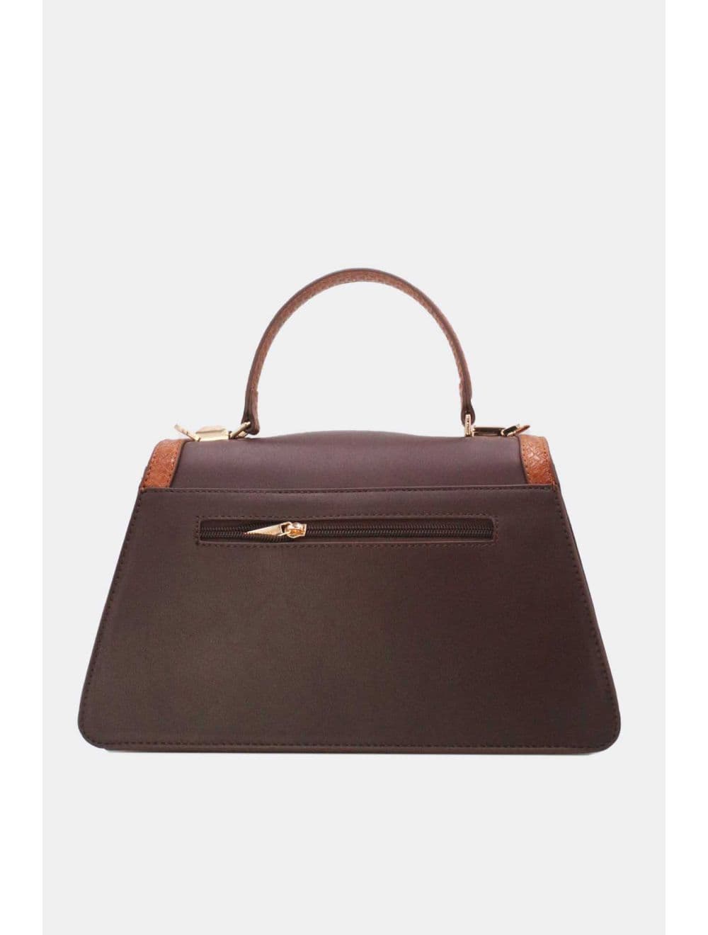 sac à main rigide à bordure effet serpenté 25B-6248-Coffee/Brown — vue 3