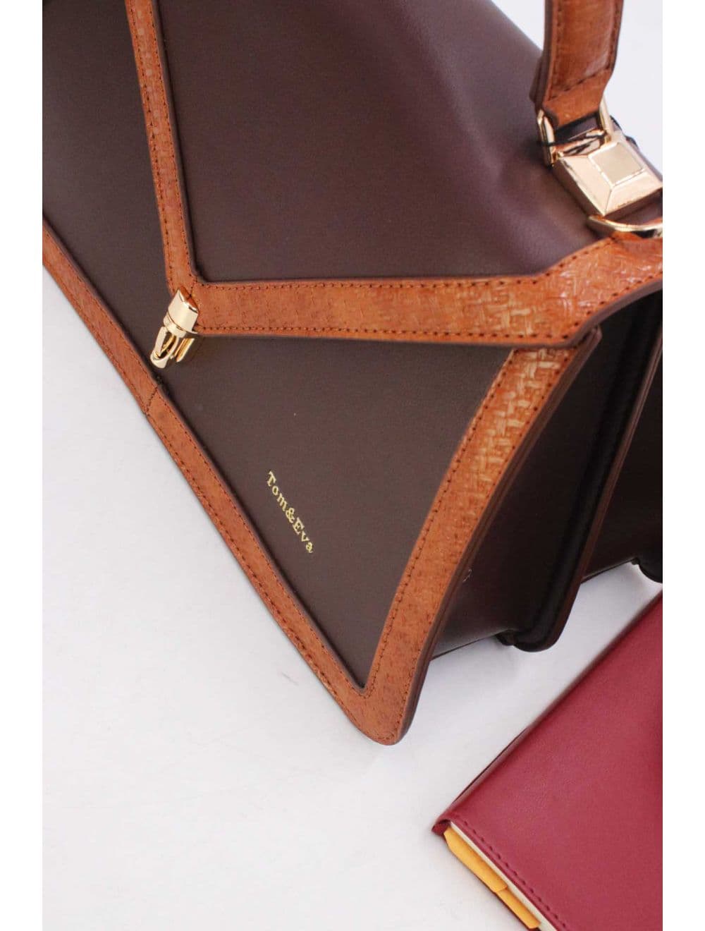 sac à main rigide à bordure effet serpenté 25B-6248-Coffee/Brown — vue 5
