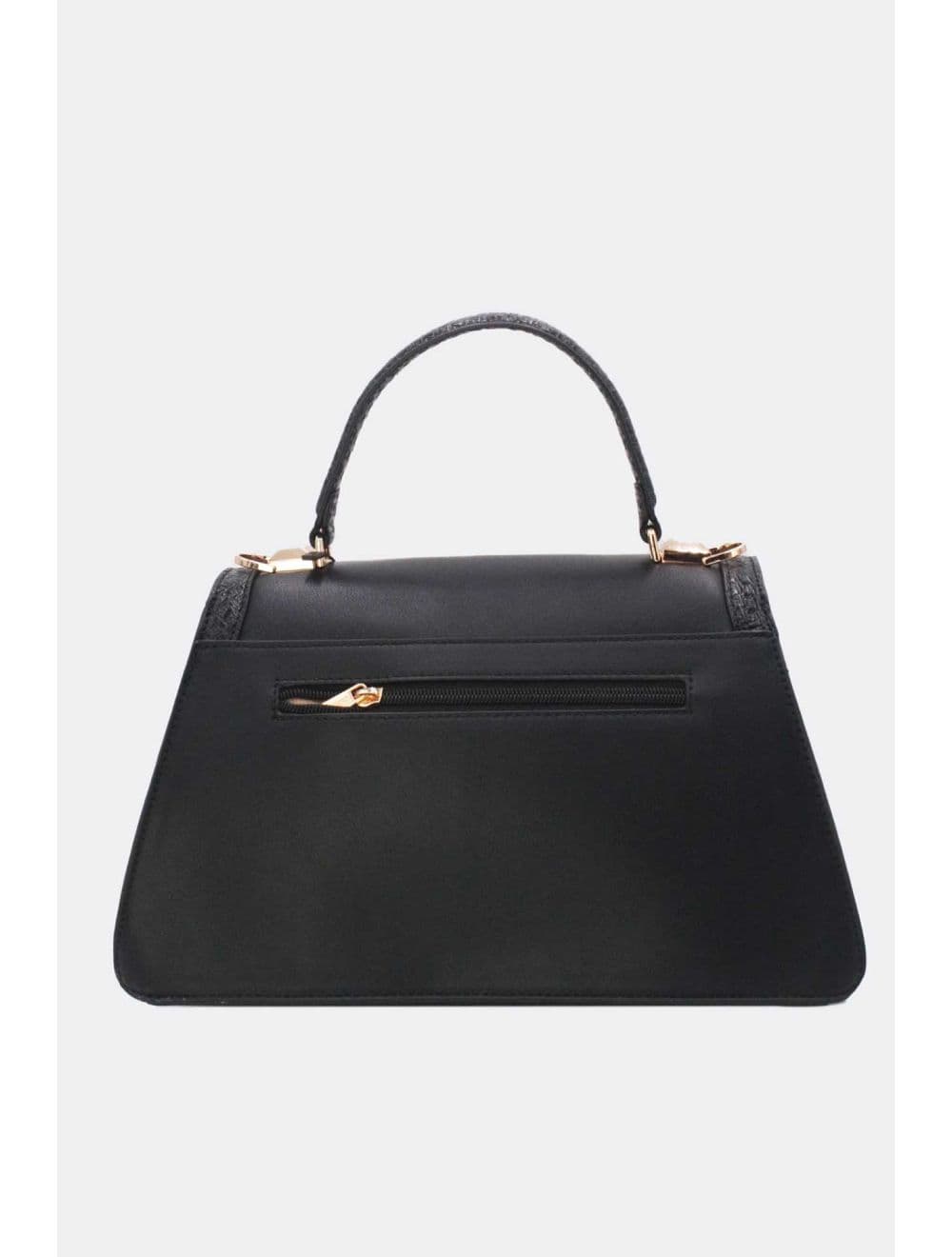 sac à main rigide à bordure effet serpenté 25B-6248-Noir — vue 3