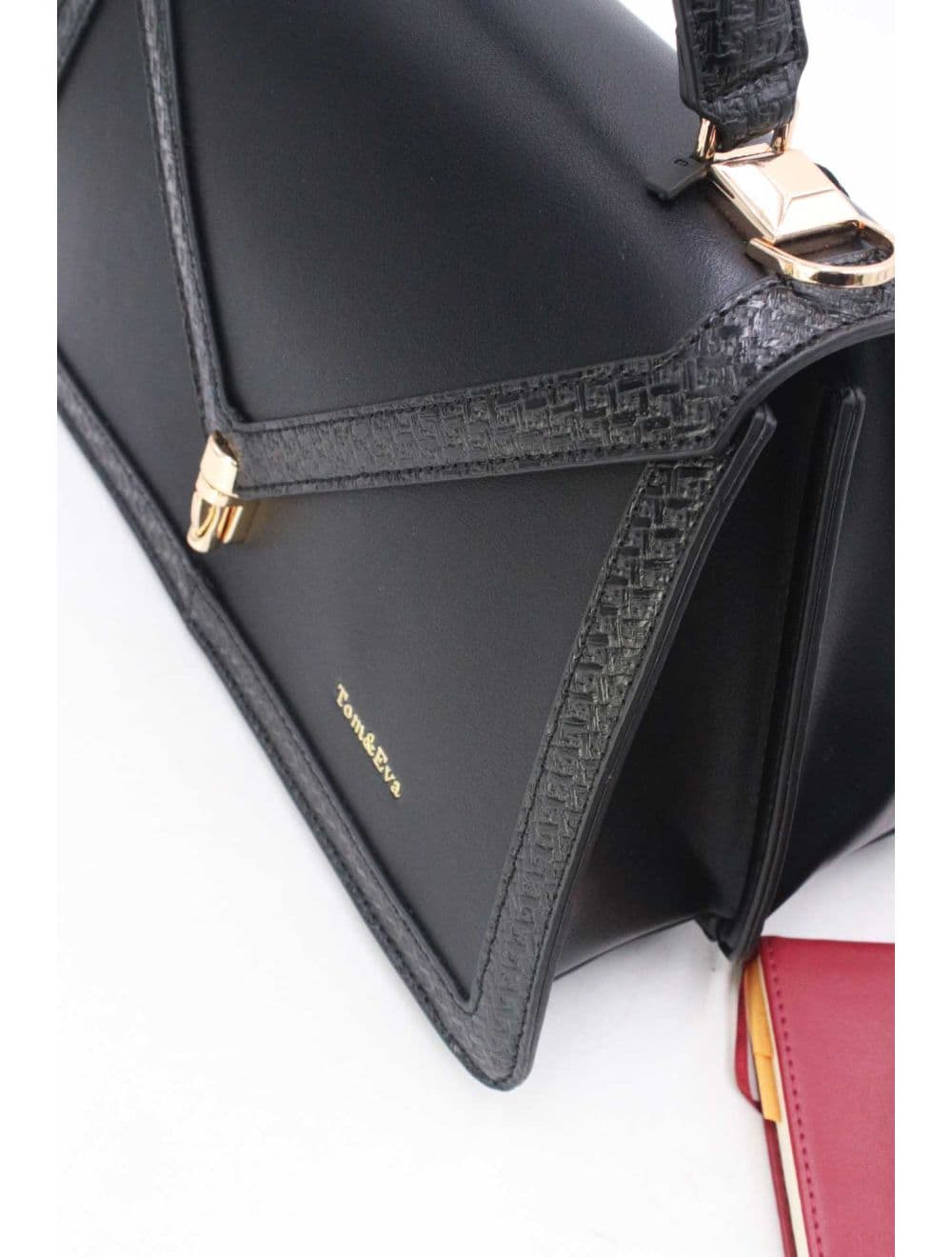 sac à main rigide à bordure effet serpenté 25B-6248-Noir — vue 5