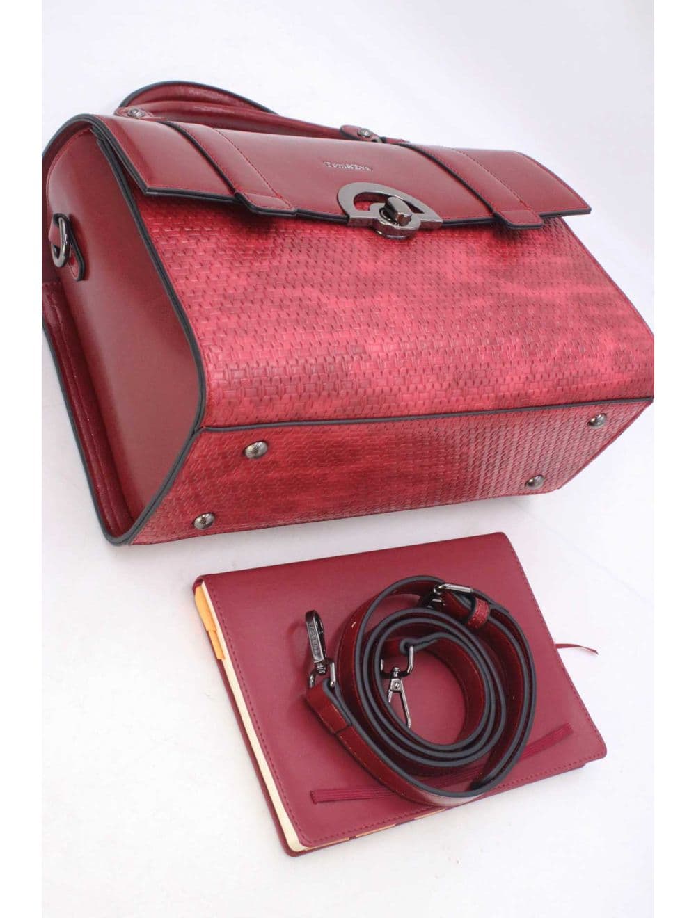 Sac Docteur Effet Tressé 25B-6242-Burgundy — vue 4