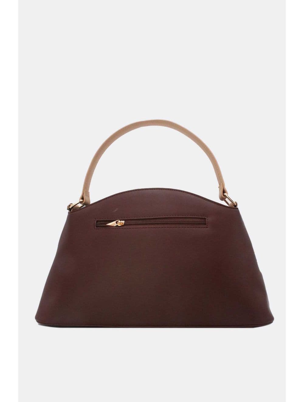 Sac à Main Effet Cuir Lisse Bicolore RÉASSORT25 24B-5862-Coffee/Apricot — vue 3