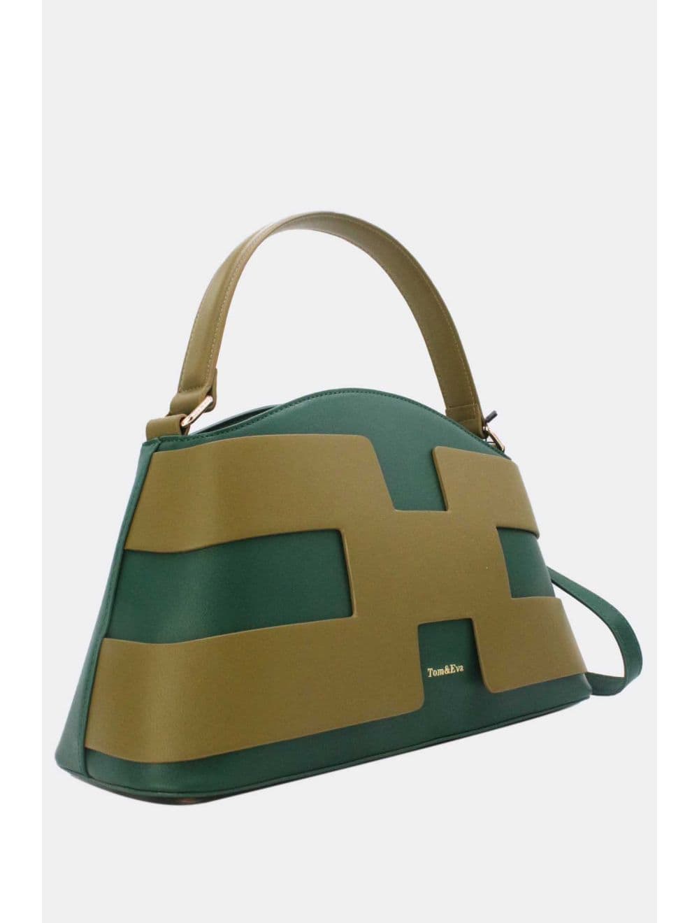 Sac à Main Effet Cuir Lisse Bicolore RÉASSORT25 24B-5862-Green/L.Green — vue 3