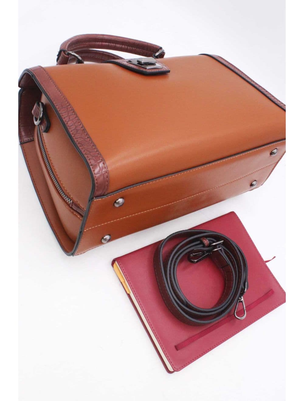 Sac Docteur Effet Crocodile 25B-6235-Brown/Coffee — vue 5
