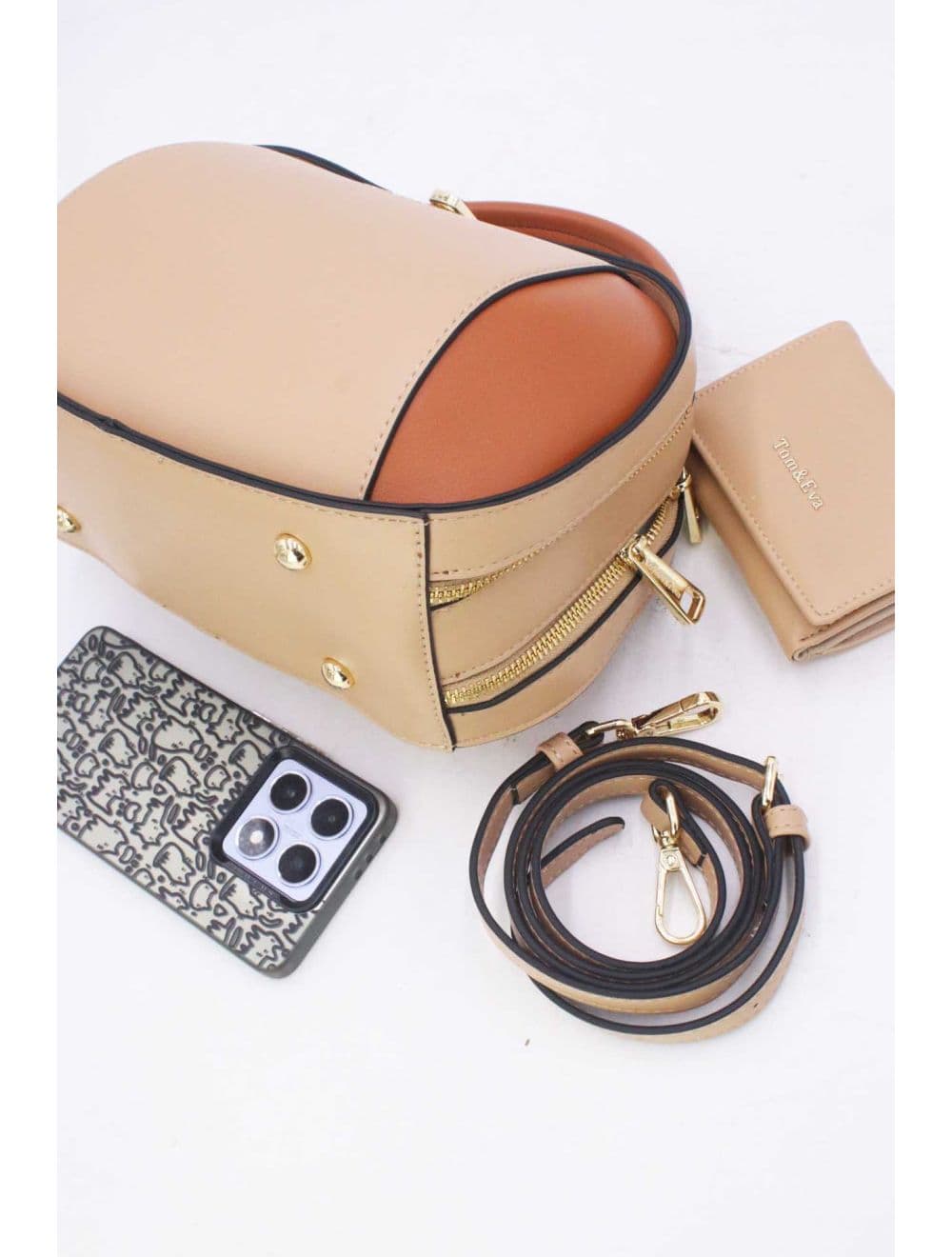 Sac à Main Avec Portefeuille-25B-6149-Beige