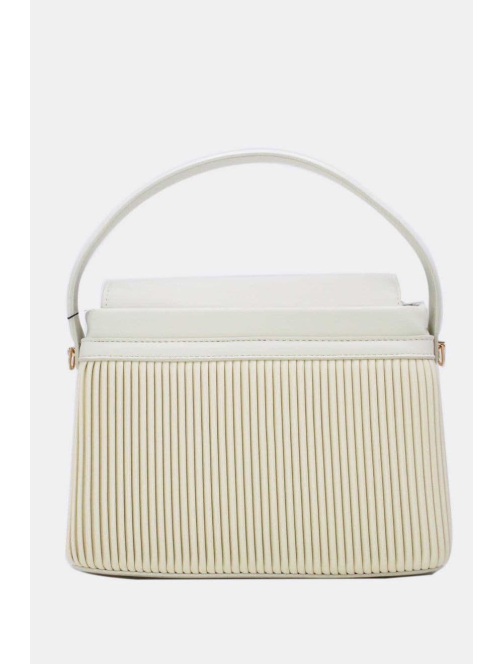 Sac à Main Avec Languette Plissé-24B-5905-Blanc — vue 4