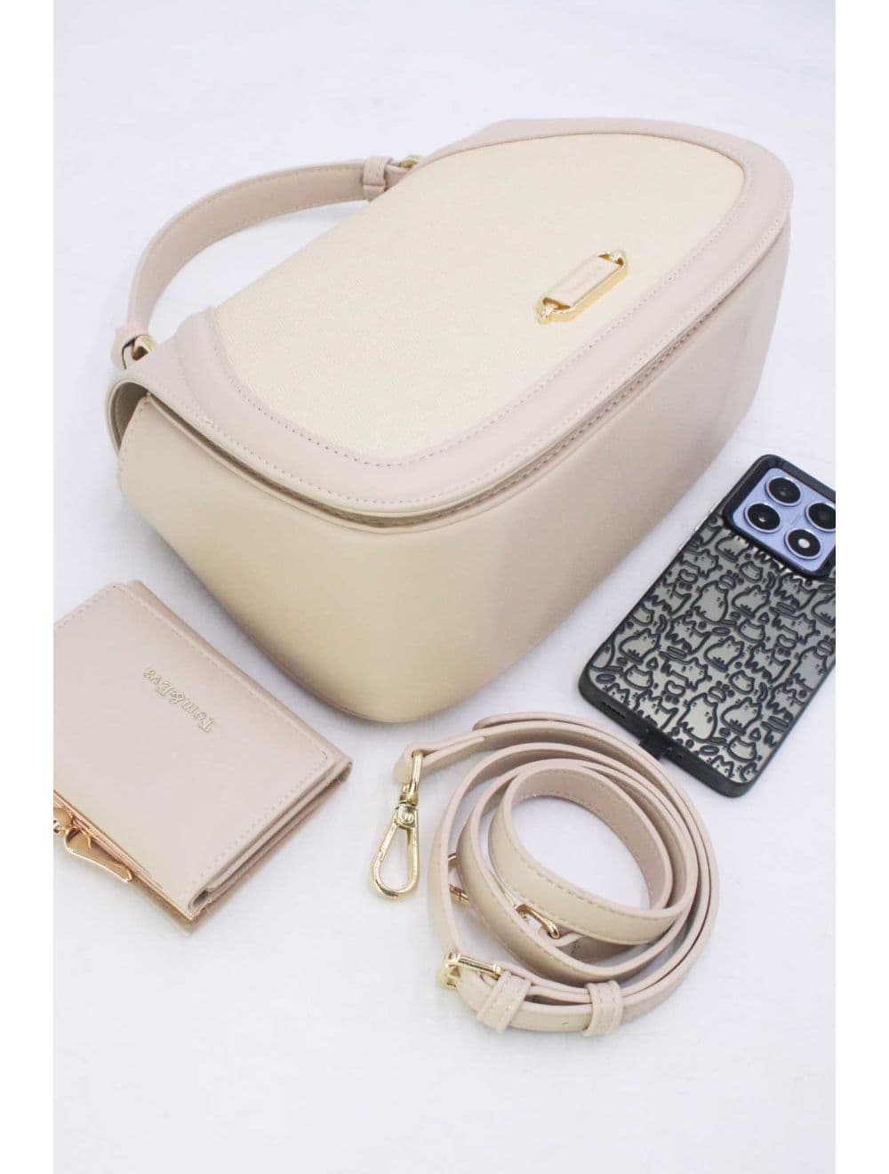 Sac à Main Effet Tissu 2-in-1 Chic 25B-6147-Cream — vue 4