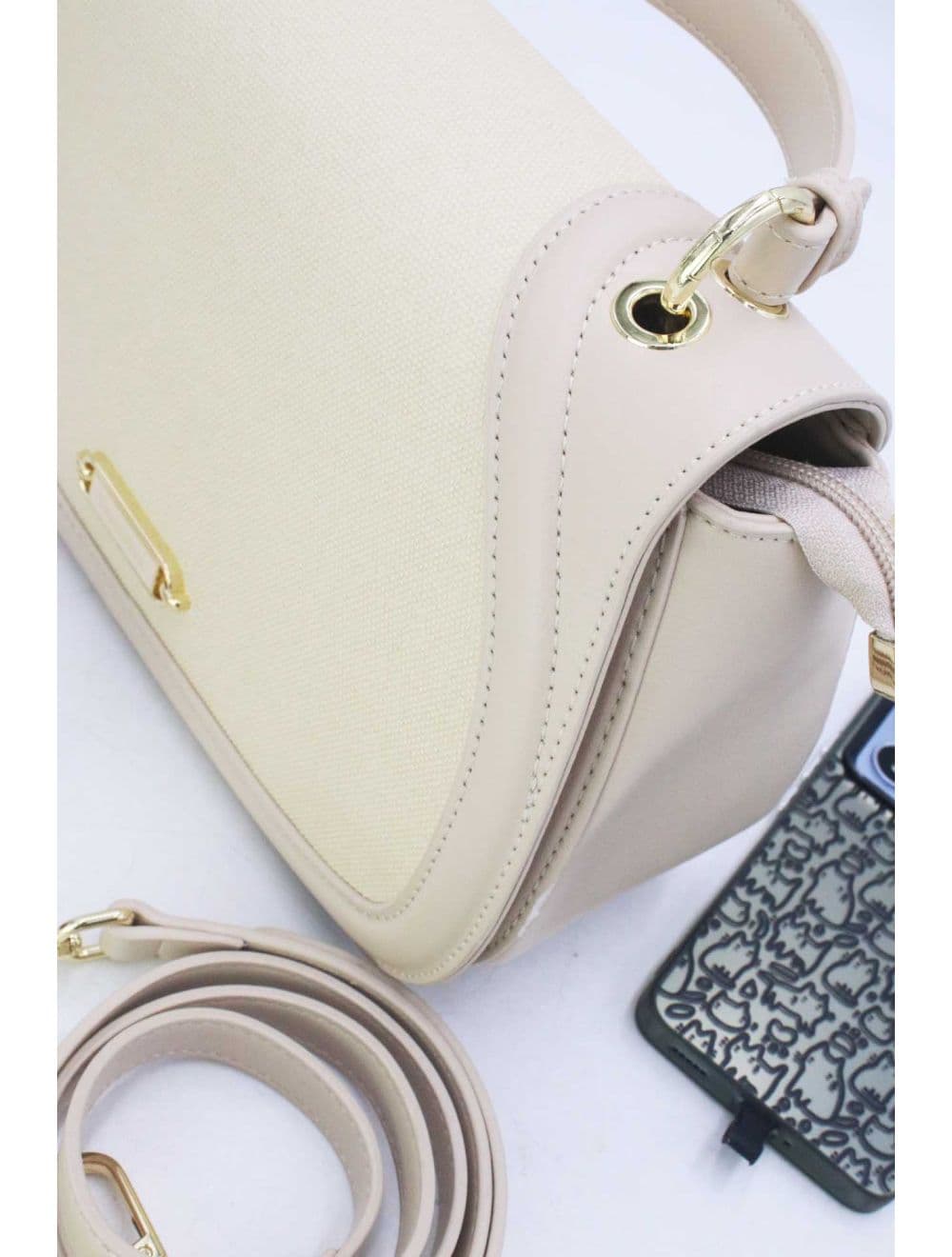 Sac à Main Effet Tissu 2-in-1 Chic 25B-6147-Cream — vue 5