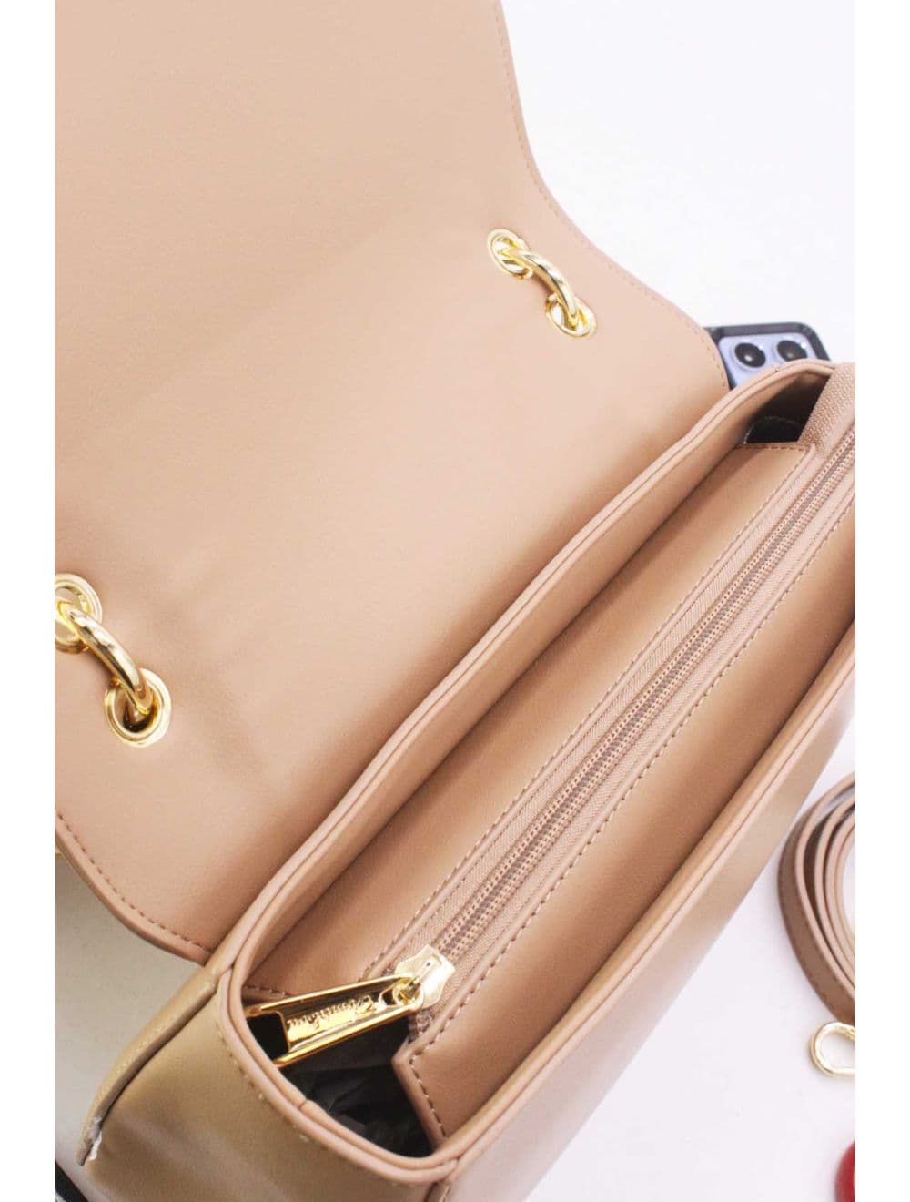 Sac à Main Effet Tissu 2-in-1 Chic 25B-6147-Beige — vue 5