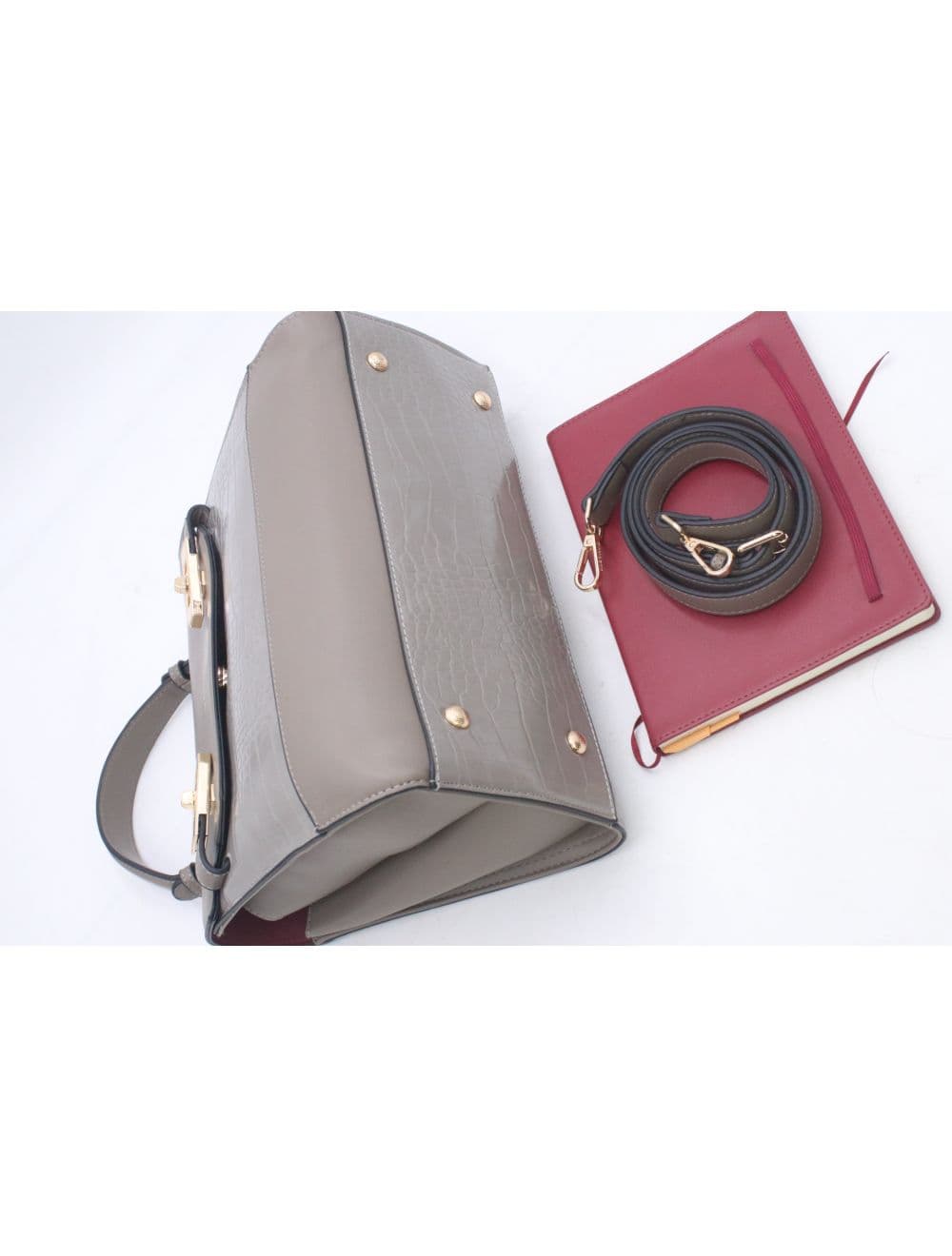 Sac à Main Chic Bicolores Réassort-24B-5864-Gris — vue 5