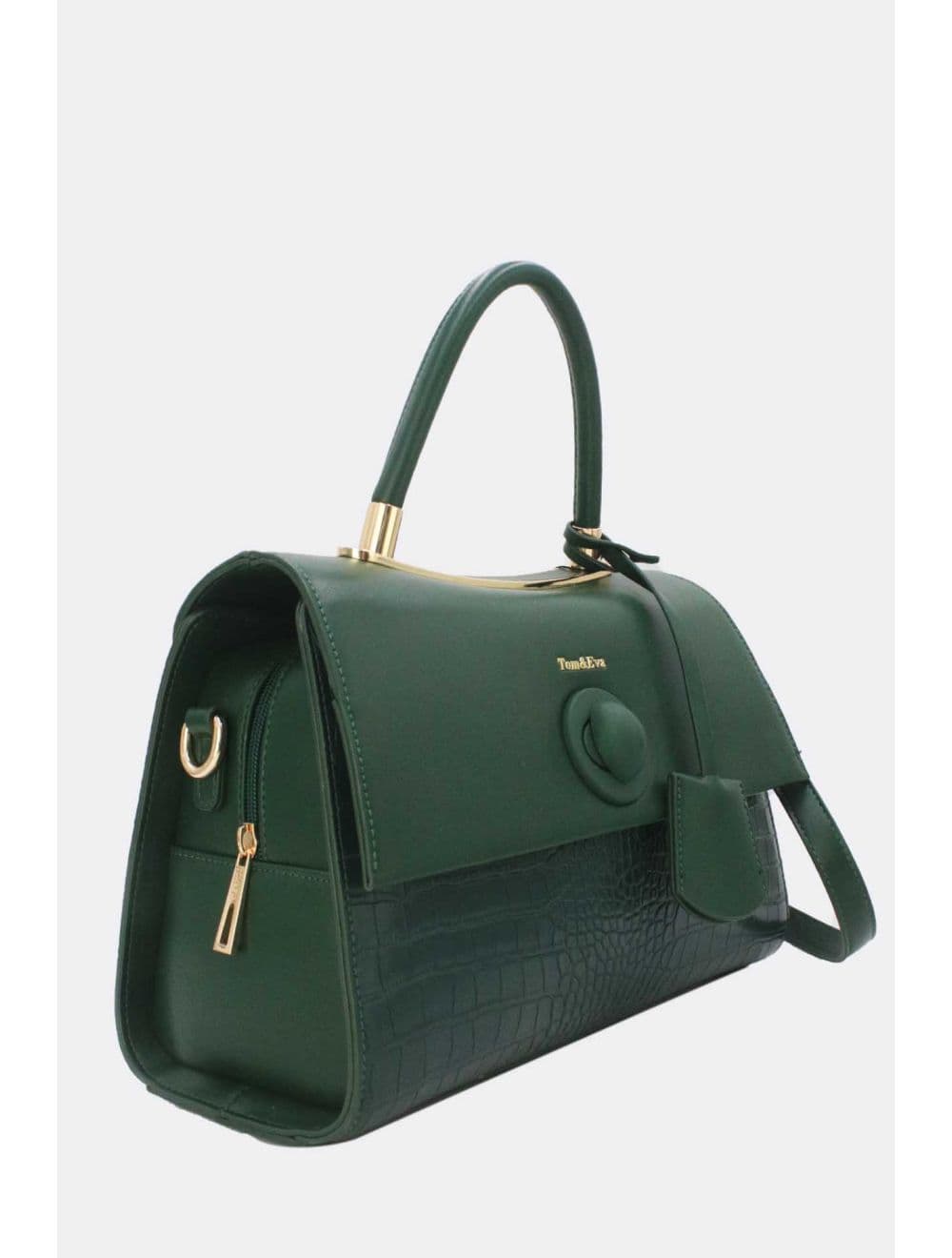 Sac à Main Style Vintage à Effet Croco 23B-5764-Vert — vue 3