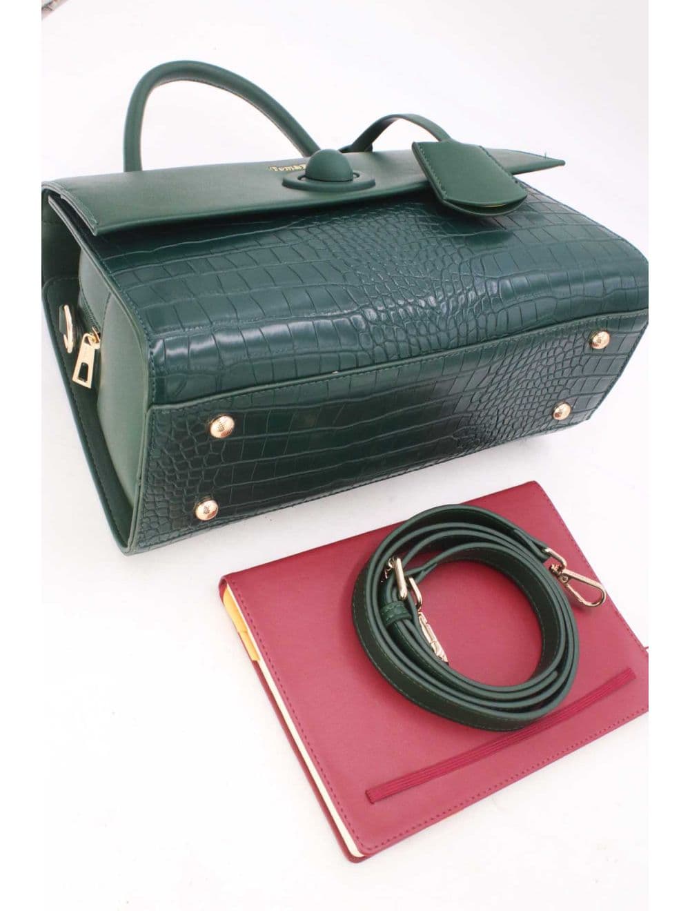 Sac à Main Style Vintage à Effet Croco 23B-5764-Vert — vue 5
