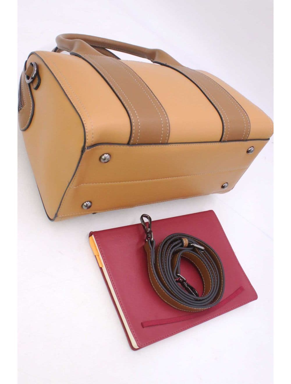 Sac Voyage Bicolore 25B-6222-Apricot/Taupe — vue 4