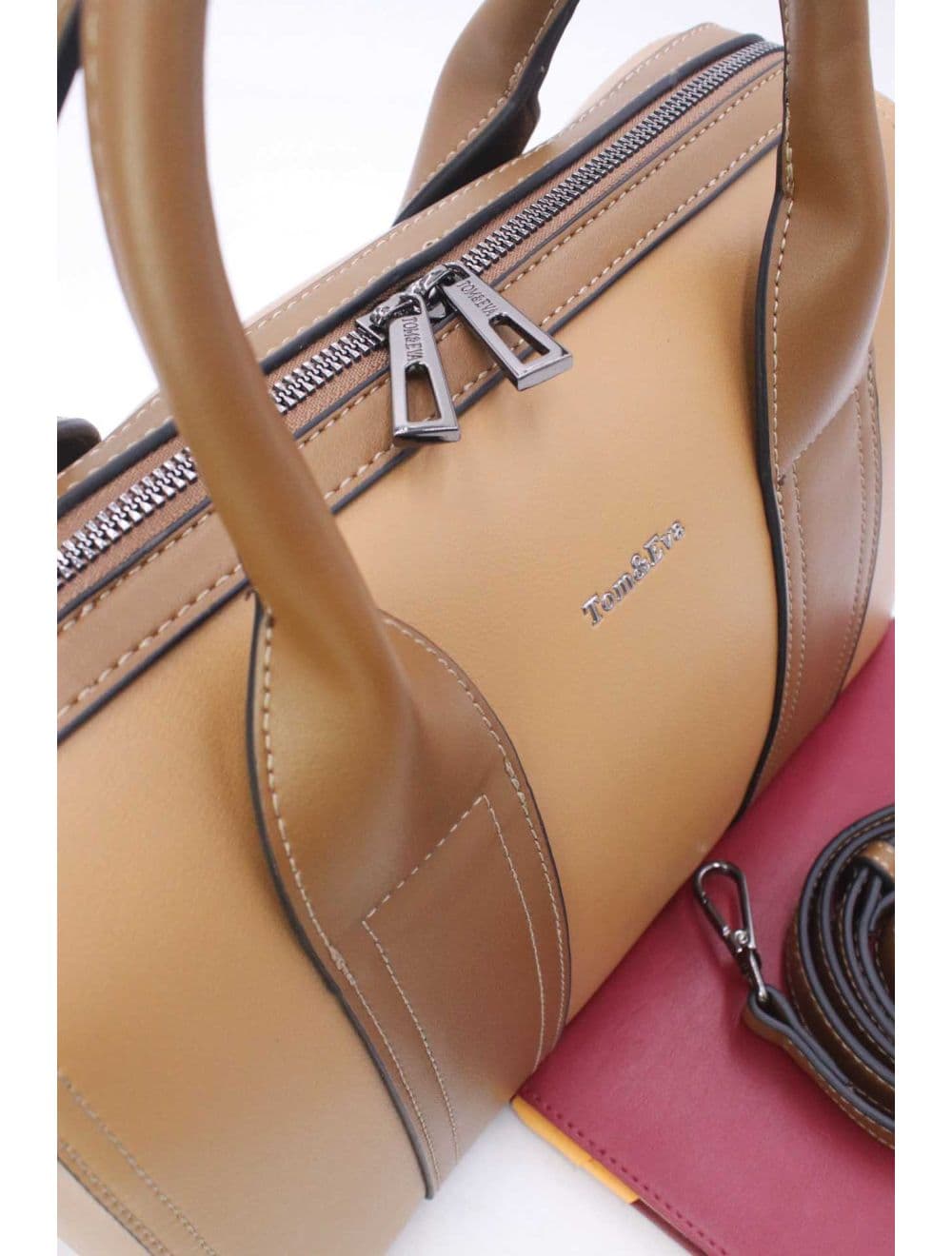 Sac Voyage Bicolore 25B-6222-Apricot/Taupe — vue 5