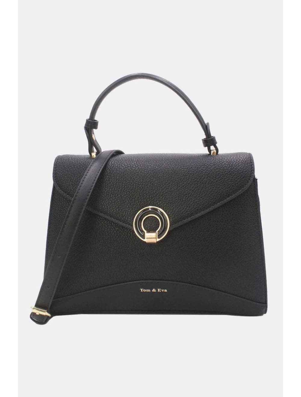 Medium Sac à Main à Rabat 25B-6188-Noir