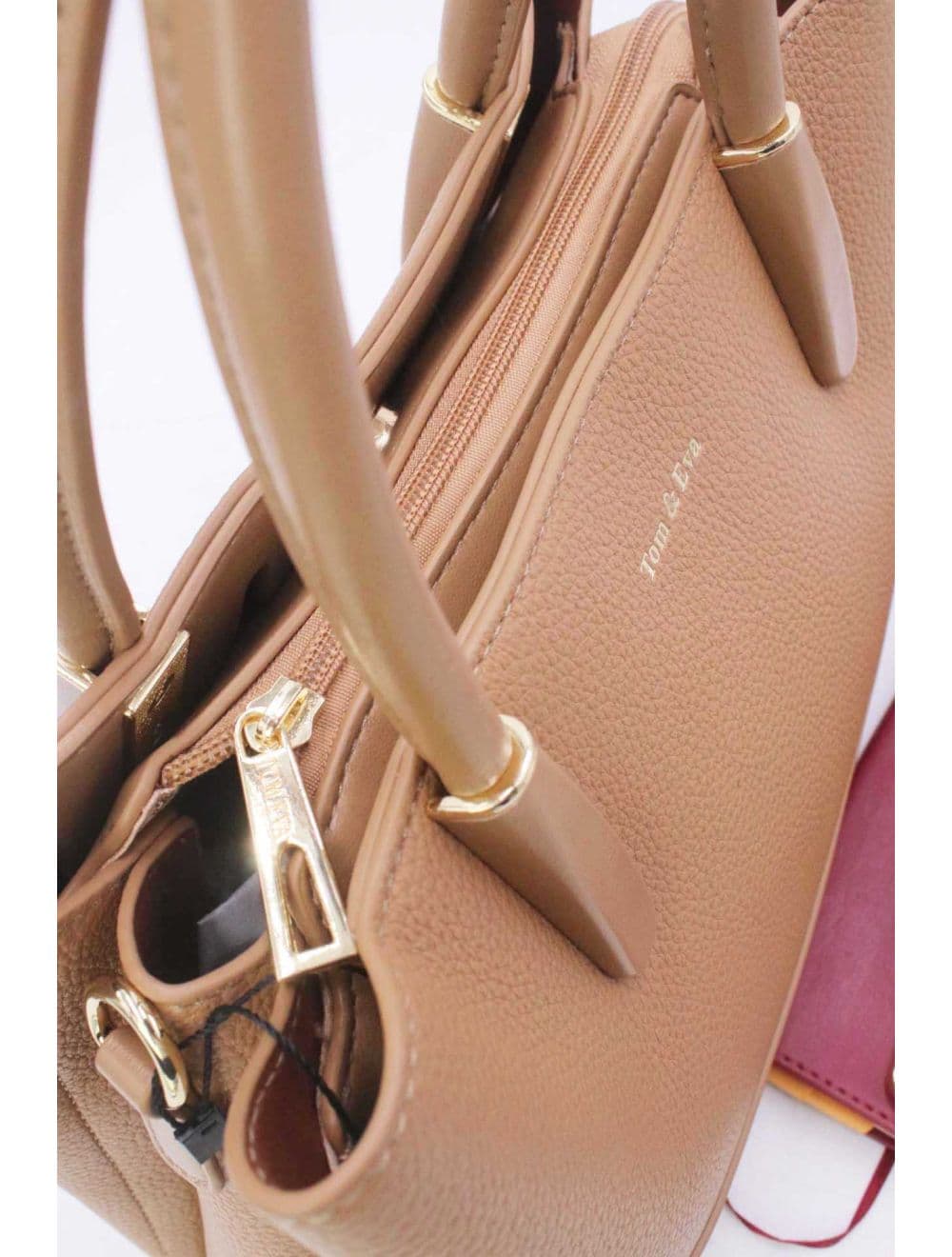 Medium Sac à Main Effet Cuir Grainé 25B-6194-Kaki — vue 5