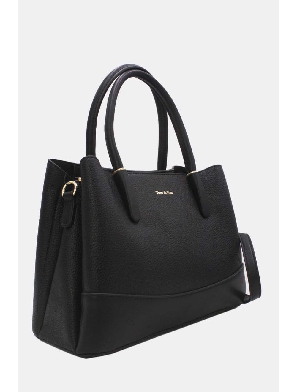 Medium Sac à Main Effet Cuir Grainé 25B-6194-Noir — vue 3