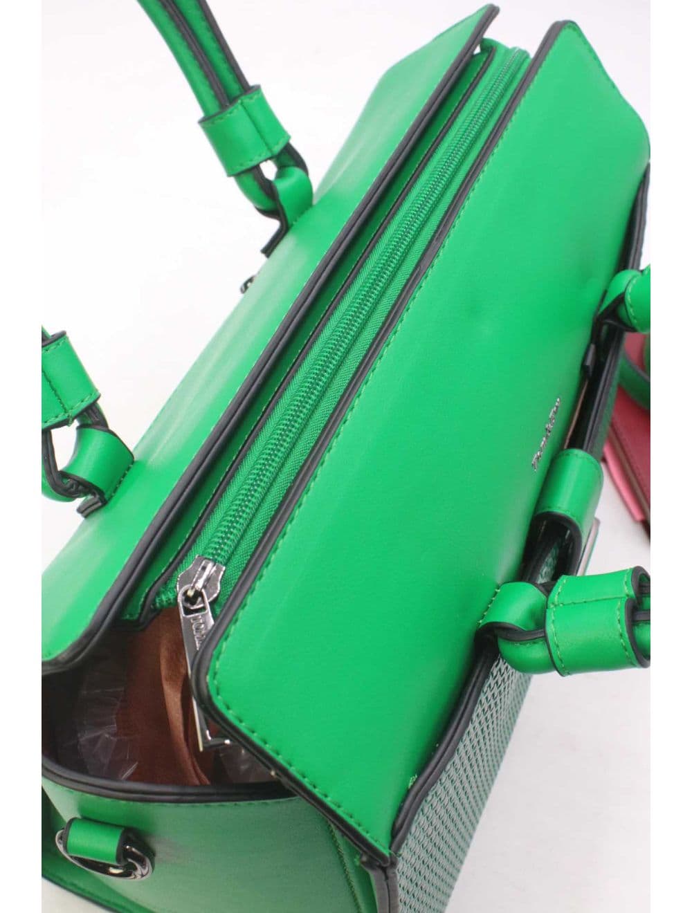 Sac à Main Effet Tressé Multipoches 24B-6107-Vert