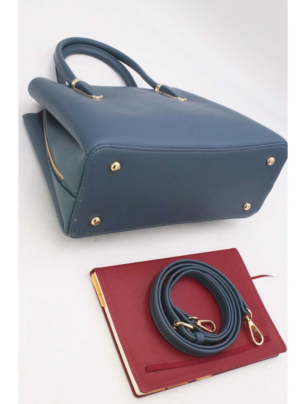 Medium Sac à Main Chic Grainé 25B-6156-Bleu — vue 4