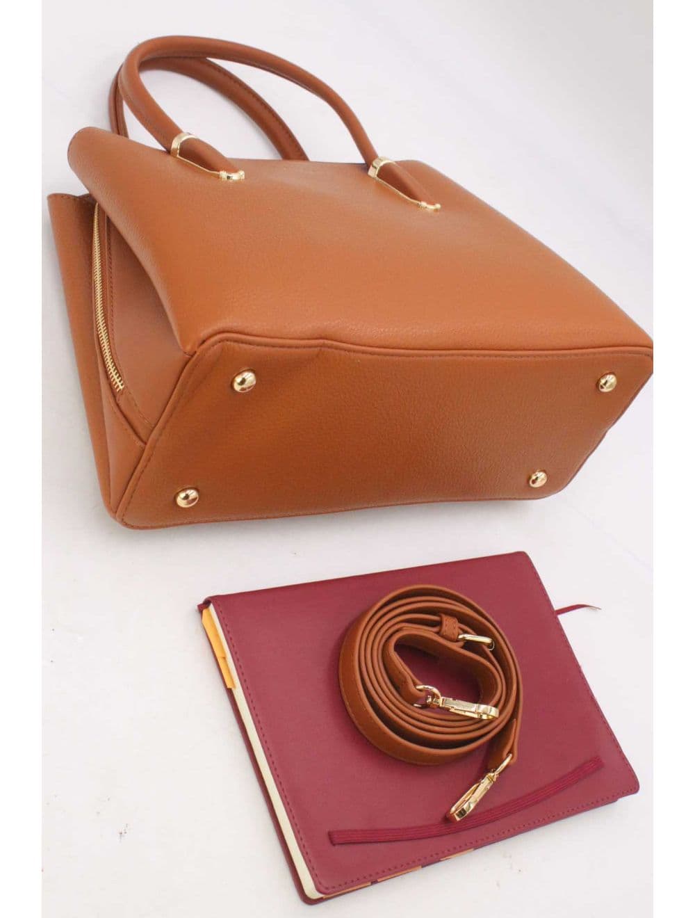 Medium Sac à Main Chic Grainé 25B-6156-Marron — vue 5