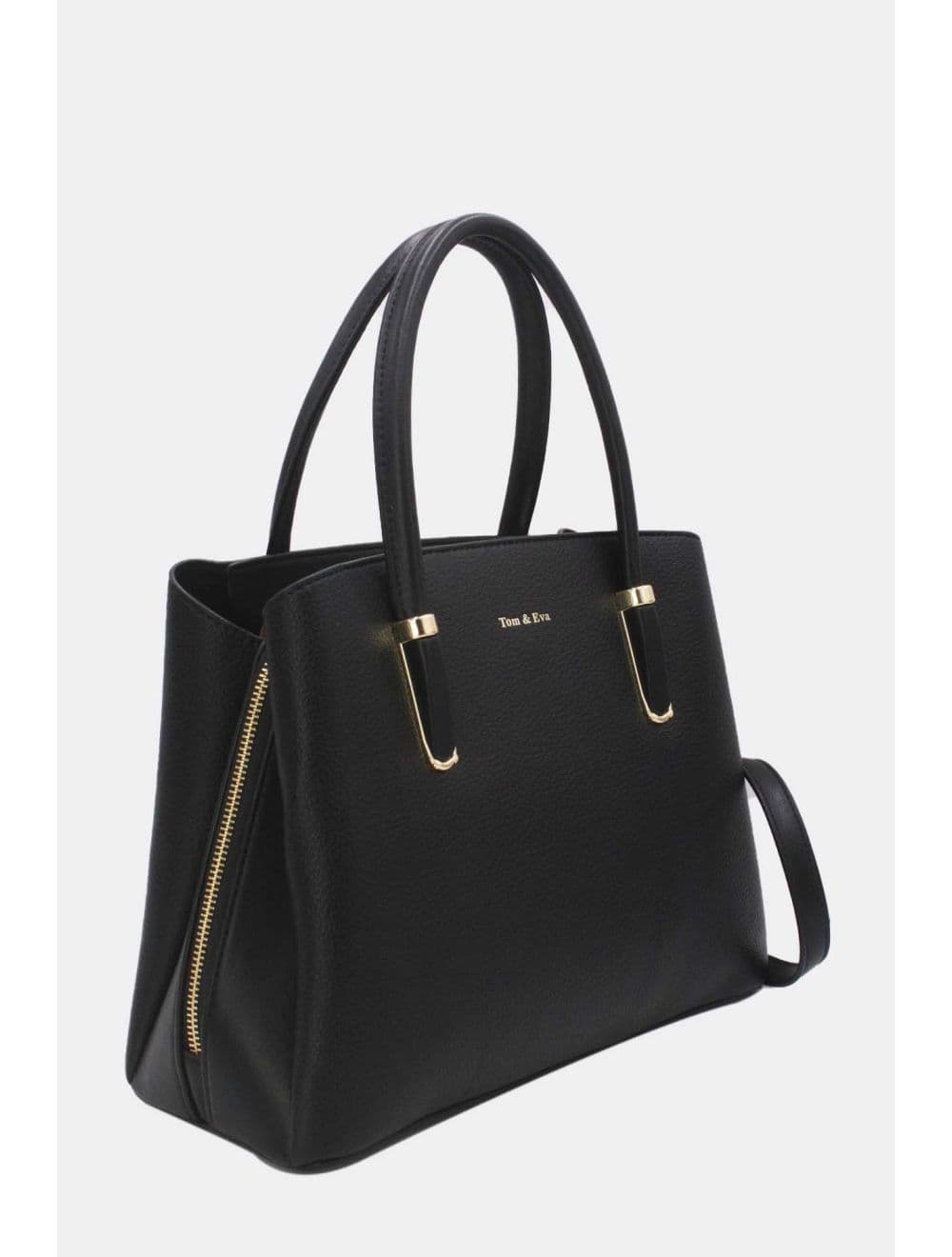 Medium Sac à Main Chic Grainé 25B-6156-Noir — vue 3