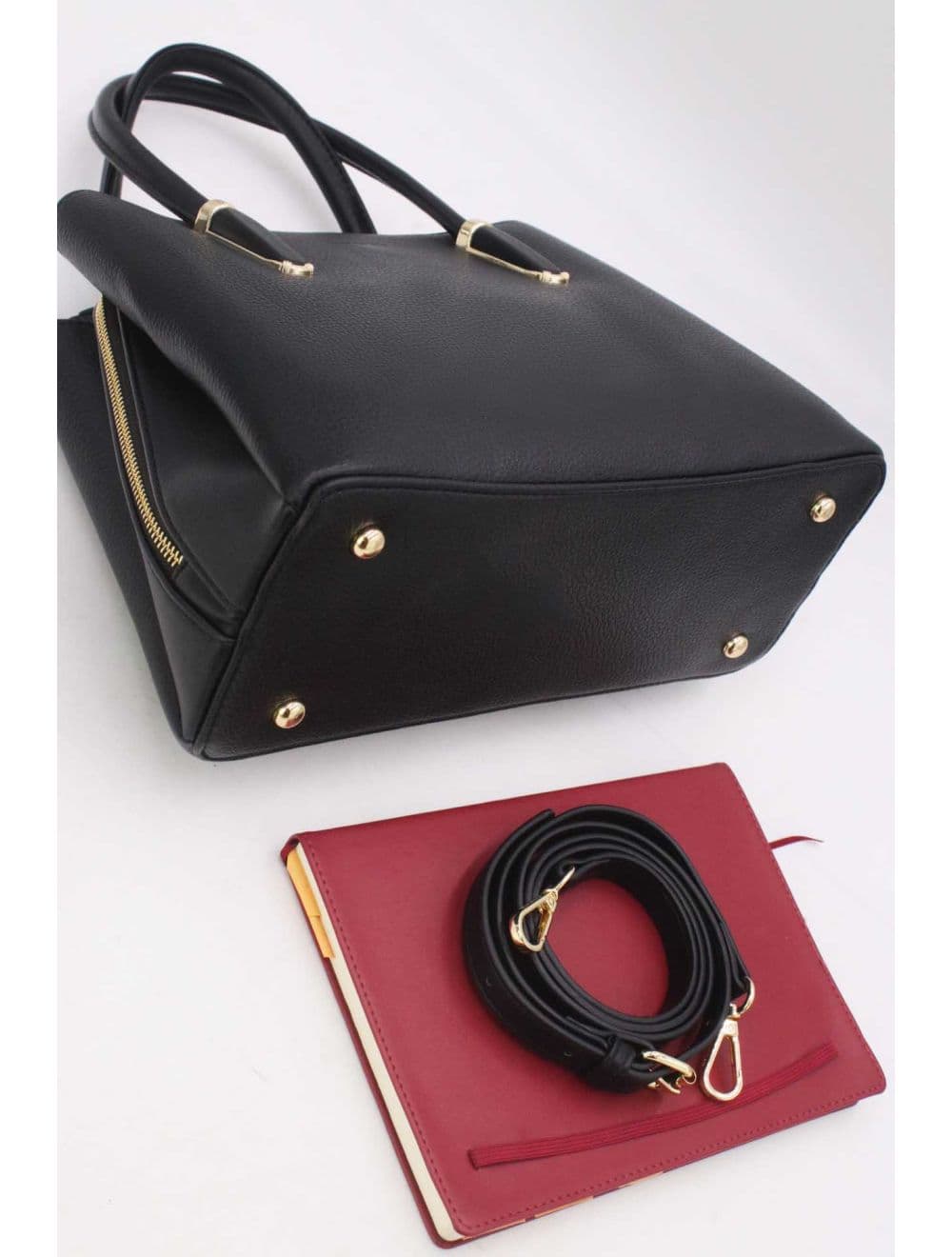 Medium Sac à Main Chic Grainé 25B-6156-Noir — vue 5