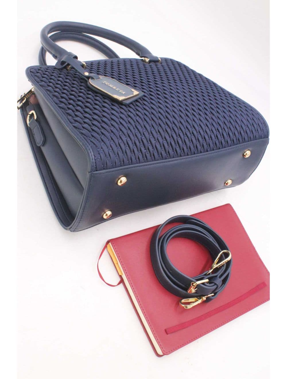Sac à Main Tissu Avec Pendentif 25B-6192-Bleu — vue 4