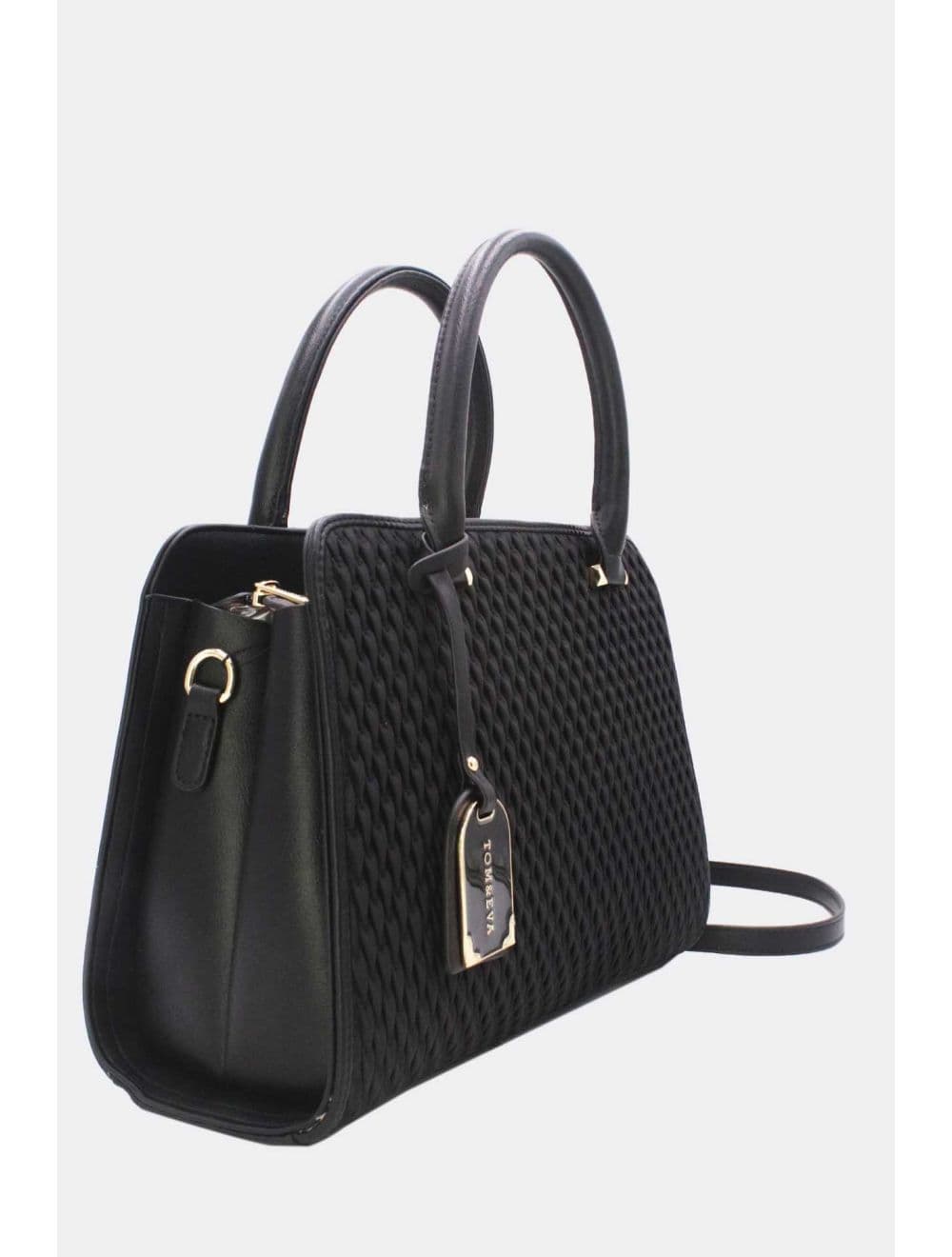 Sac à Main Tissu Avec Pendentif 25B-6192-Noir — vue 3