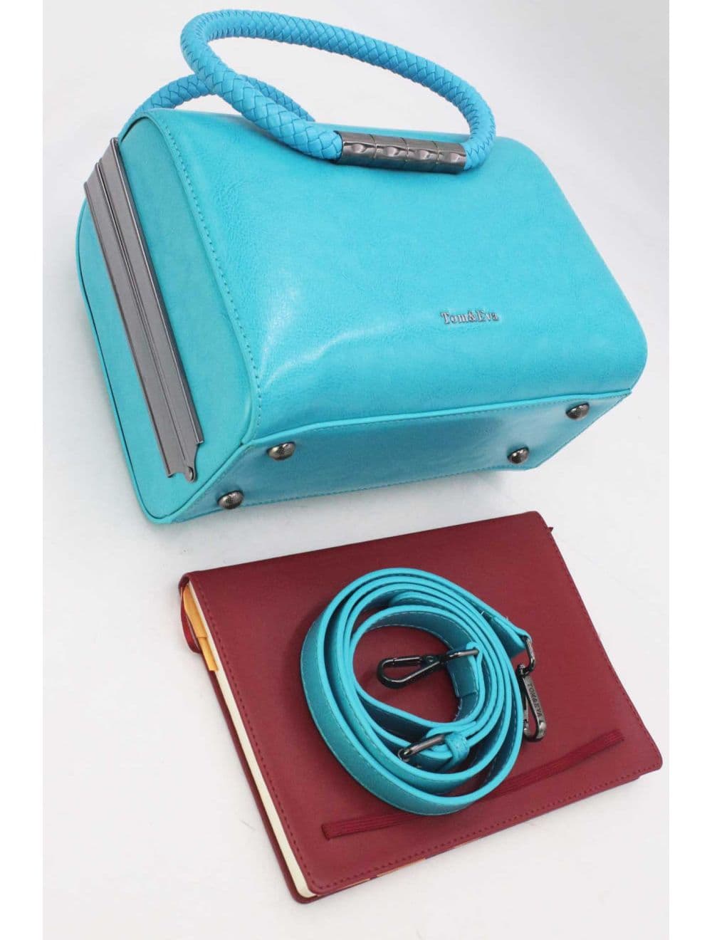Sac à Main Rectangulaire Femme RÉASSORT 24B-6008-Bleu — vue 4