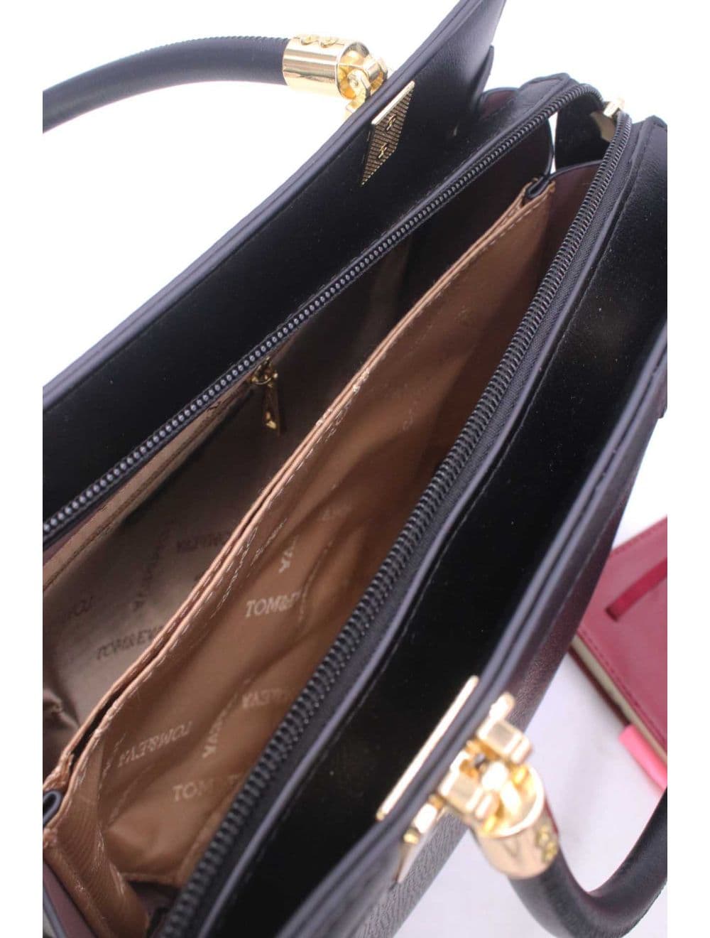 Sac à Main Carré Effet Cuir Grainé 25B-6185-Noir — vue 5