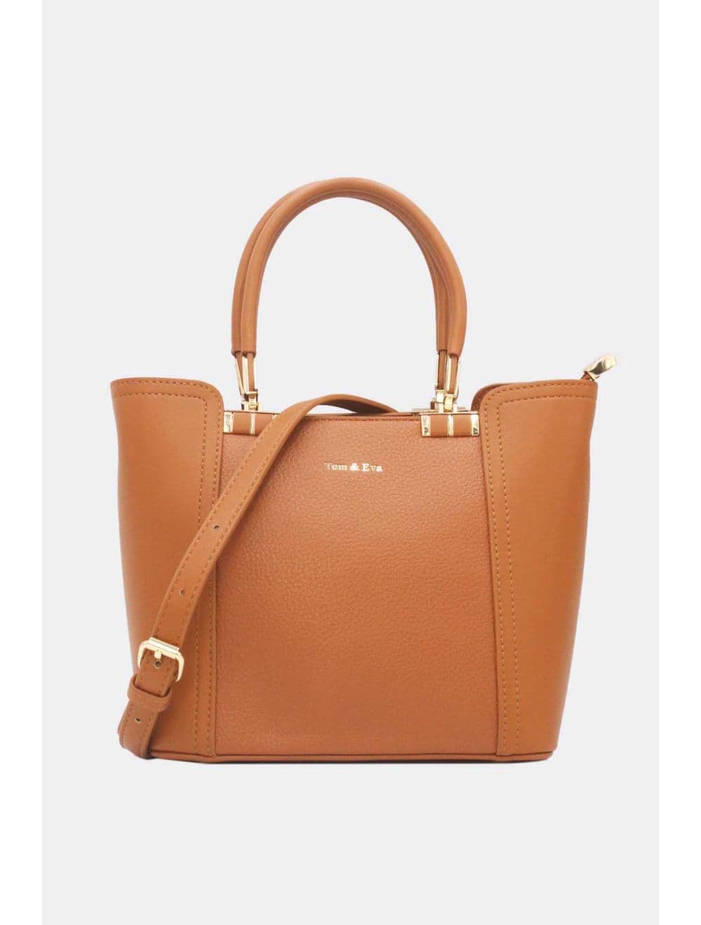 Medium Sac à Main Effet Cuir 25B-6198-Marron