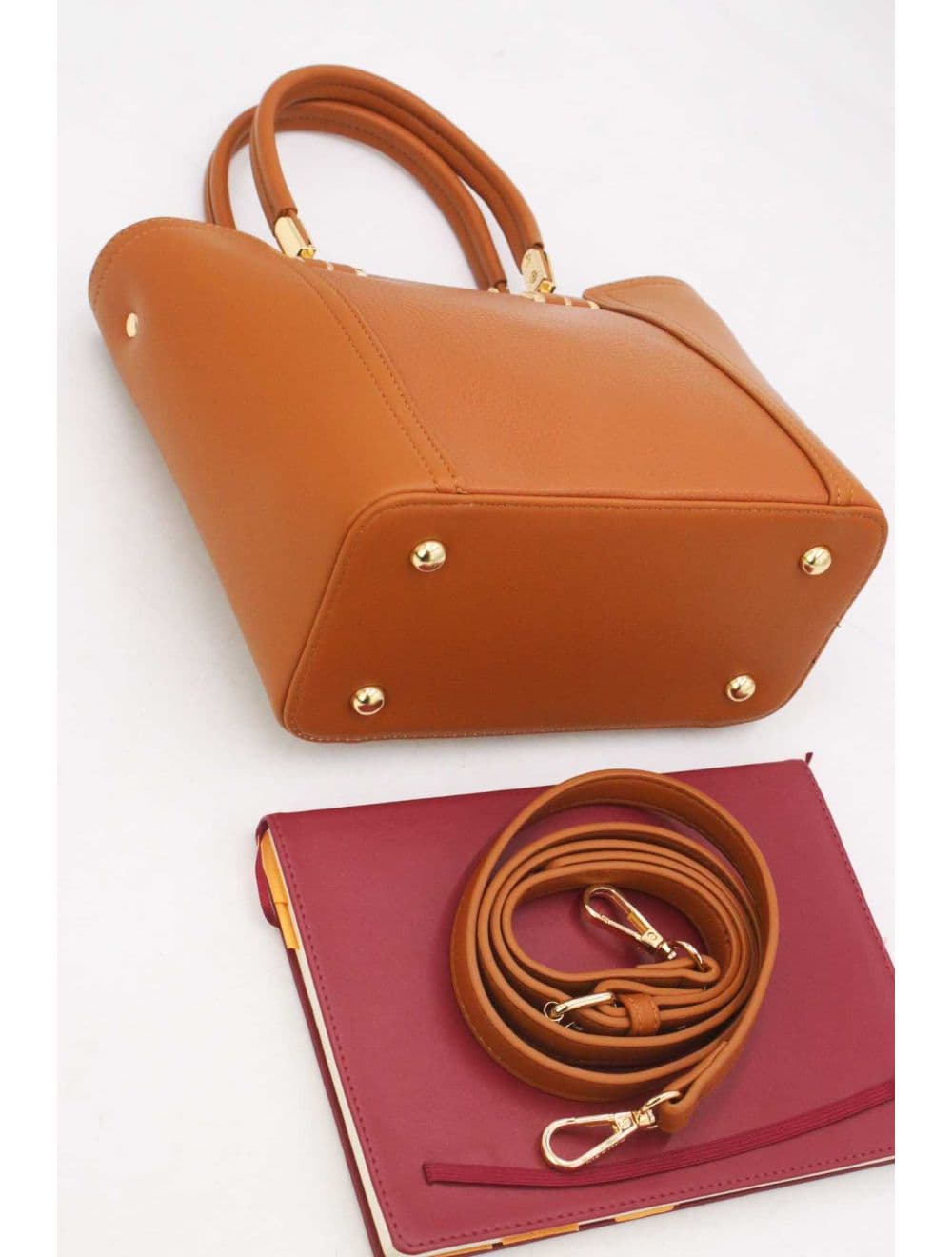 Medium Sac à Main Effet Cuir 25B-6198-Marron — vue 4