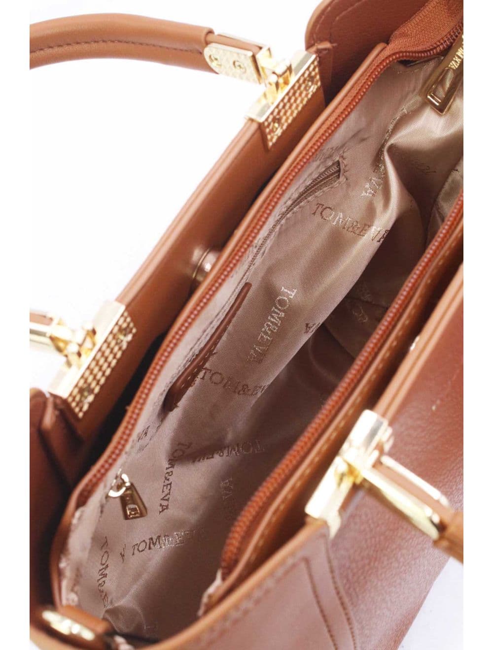 Medium Sac à Main Effet Cuir 25B-6198-Marron — vue 5