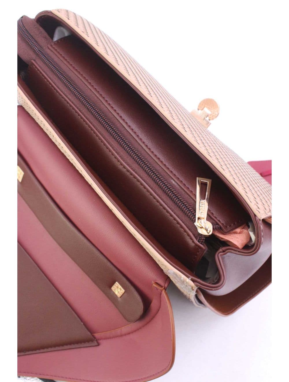 Sac à Main En Forme de Costume RÉASSORT 24B-5919-Coffee/Khaki