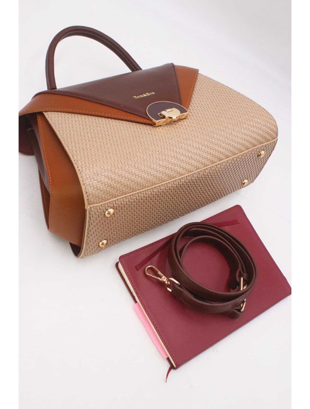 Sac à Main En Forme de Costume RÉASSORT 24B-5919-Coffee/Khaki — vue 5