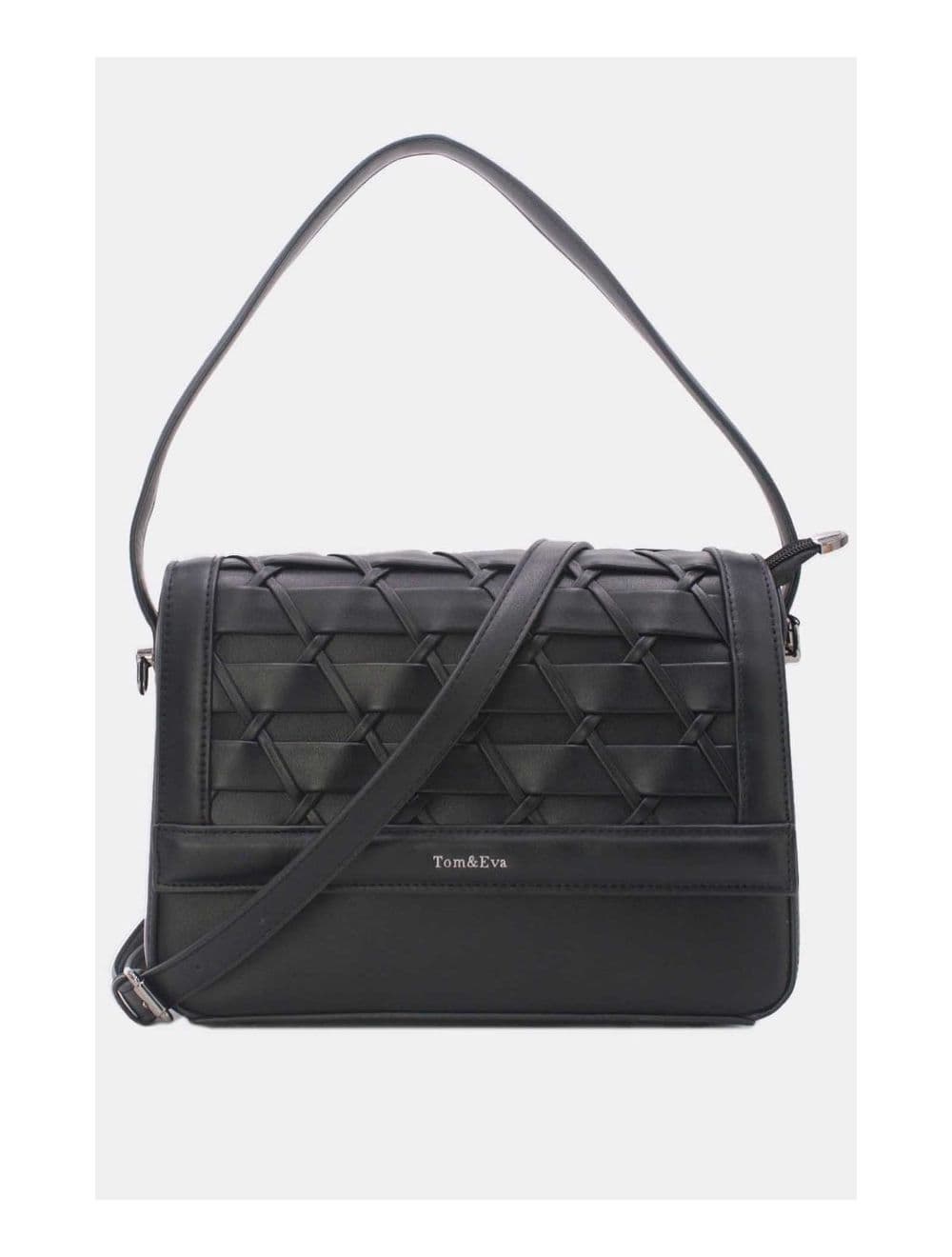 Sac à Main Effet Tressé 24B-6091-Noir