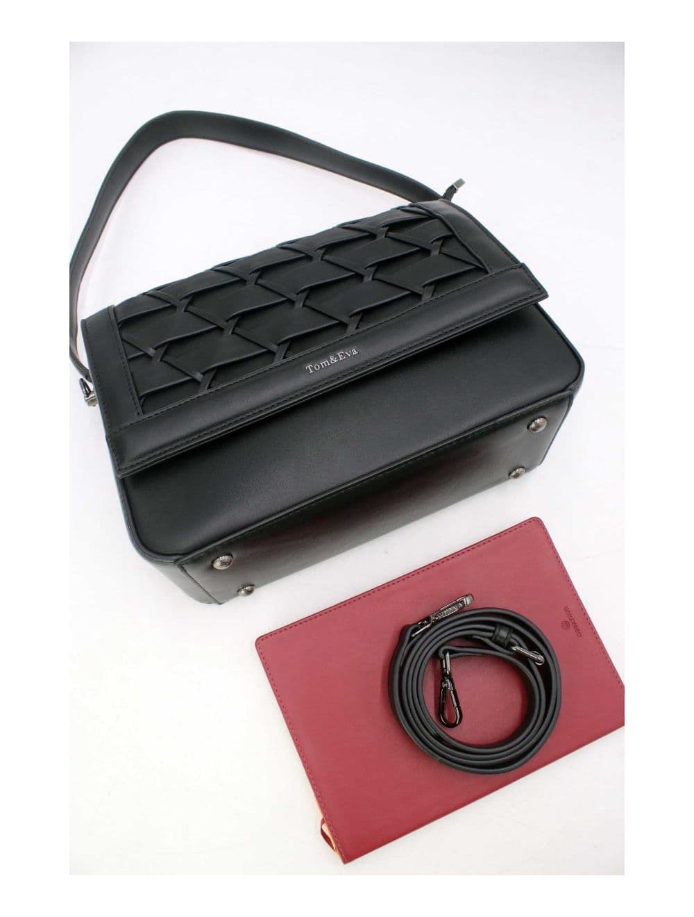 Sac à Main Effet Tressé 24B-6091-Noir — vue 4