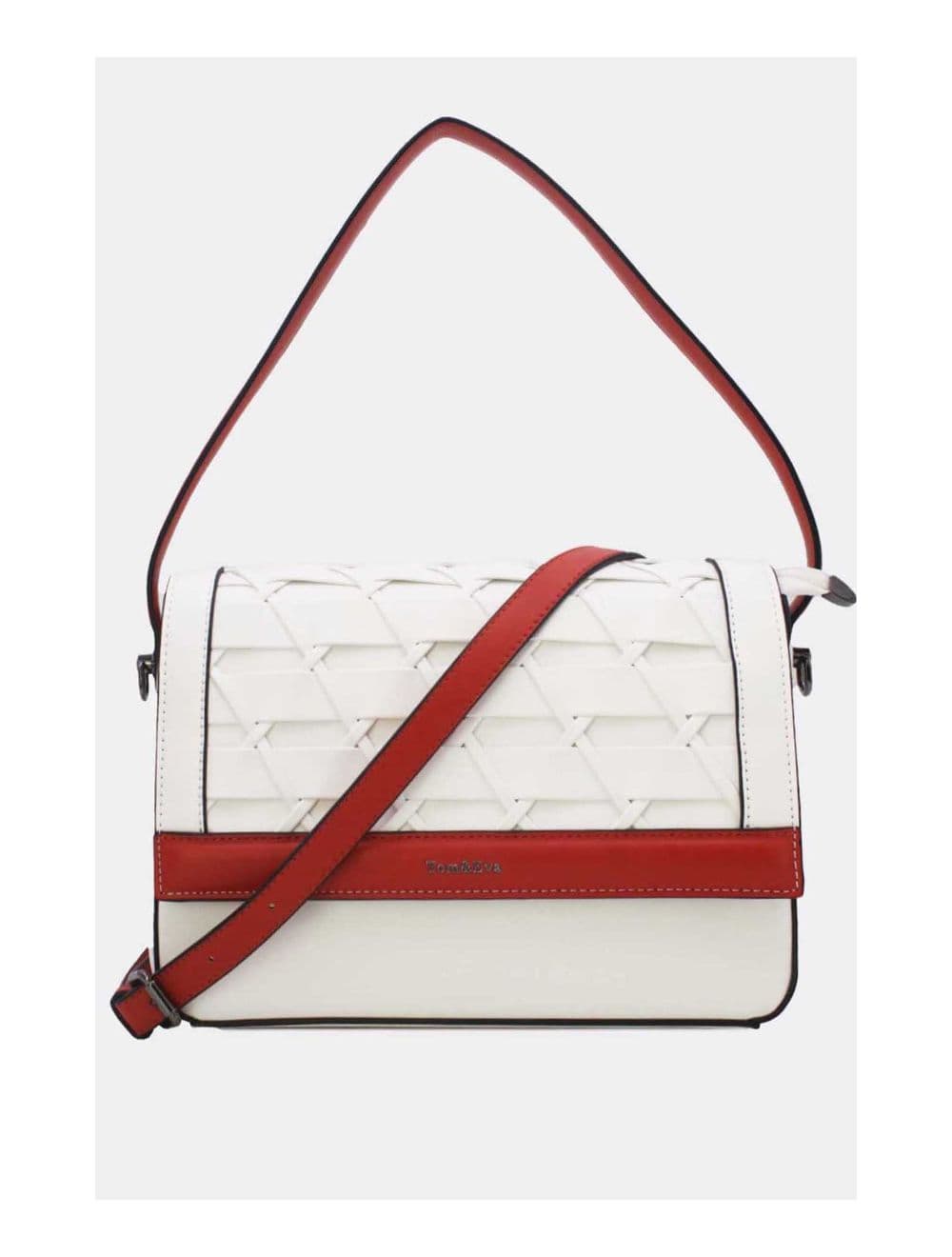 Sac à Main Effet Tressé 24B-6091-Beige/Orange