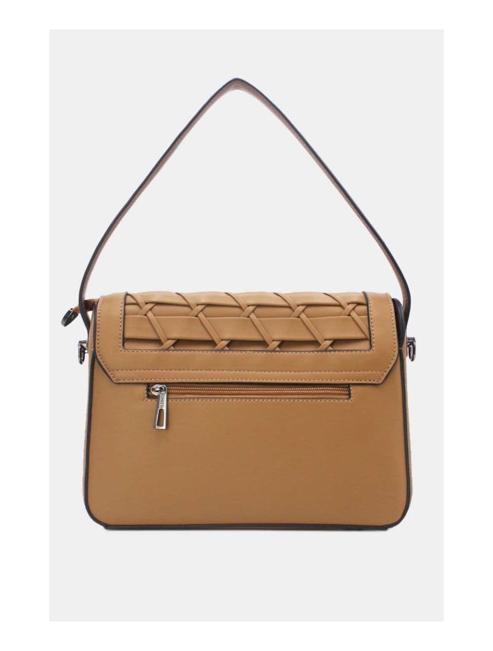 Sac à Main Effet Tressé 24B-6091-Khaki/Coffee — vue 3