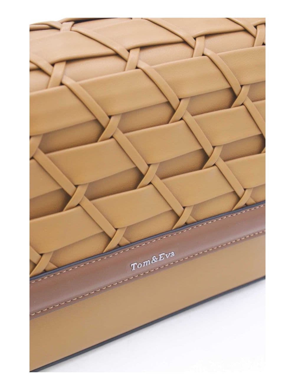 Sac à Main Effet Tressé 24B-6091-Khaki/Coffee — vue 5