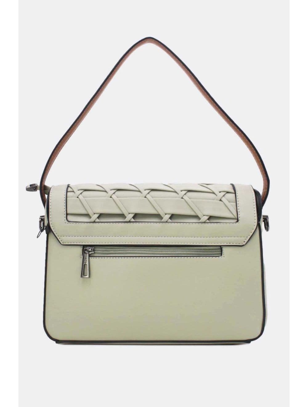 Sac à Main Effet Tressé 24B-6091-Gray/Brown — vue 4