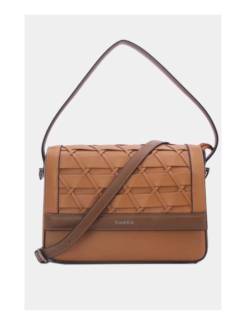 Sac à Main Effet Tressé 24B-6091-Brown/Coffee