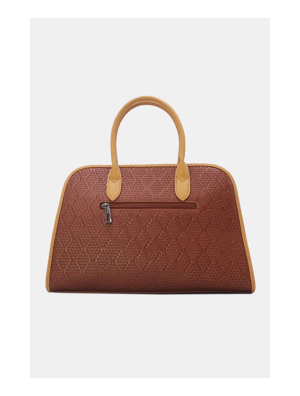 Sac Business Femme Multipoches Effet Paille-24B-6119-Coffee/Khaki — vue 4