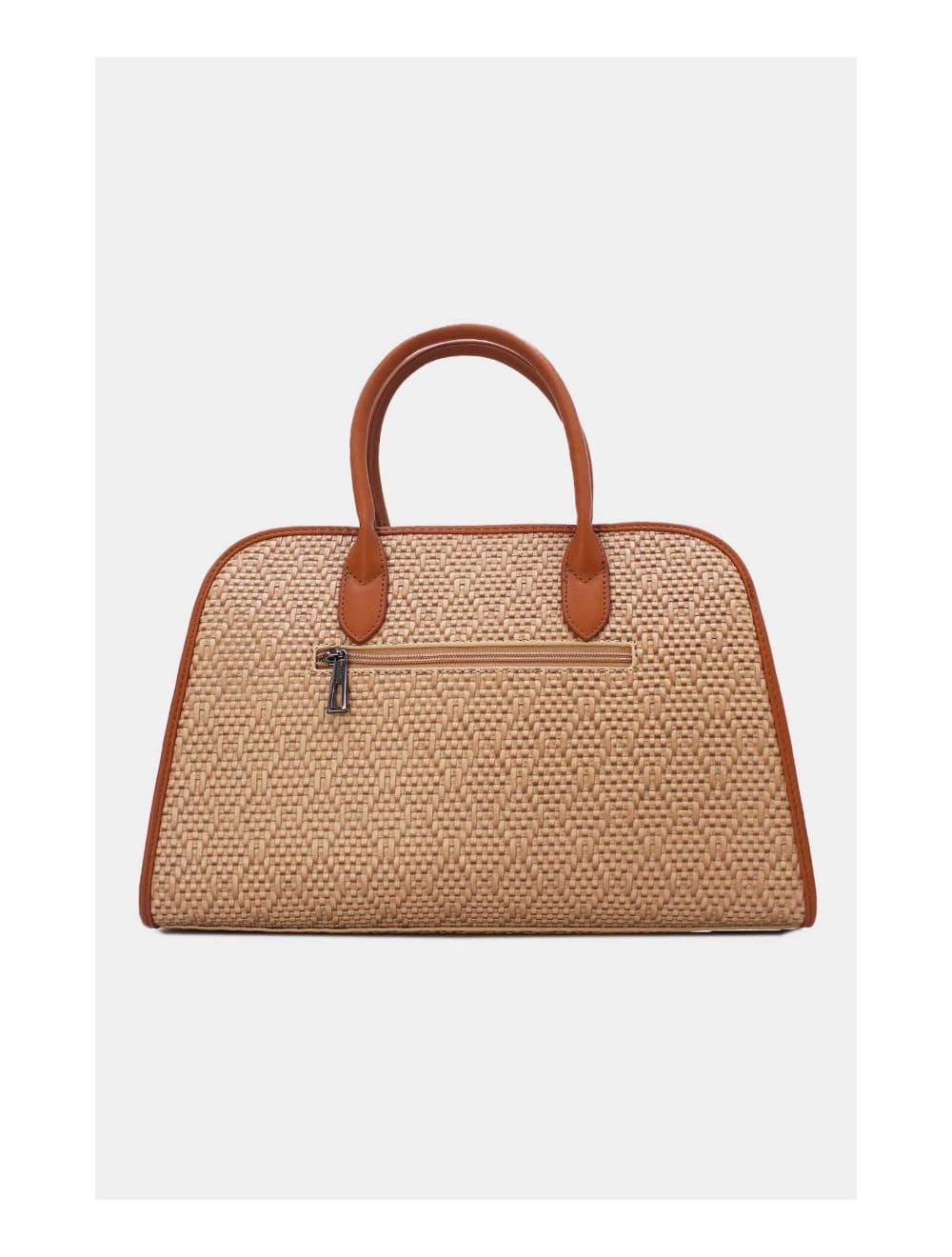Sac Business Femme Multipoches Effet Paille-24B-6119-Khaki/Brown — vue 3