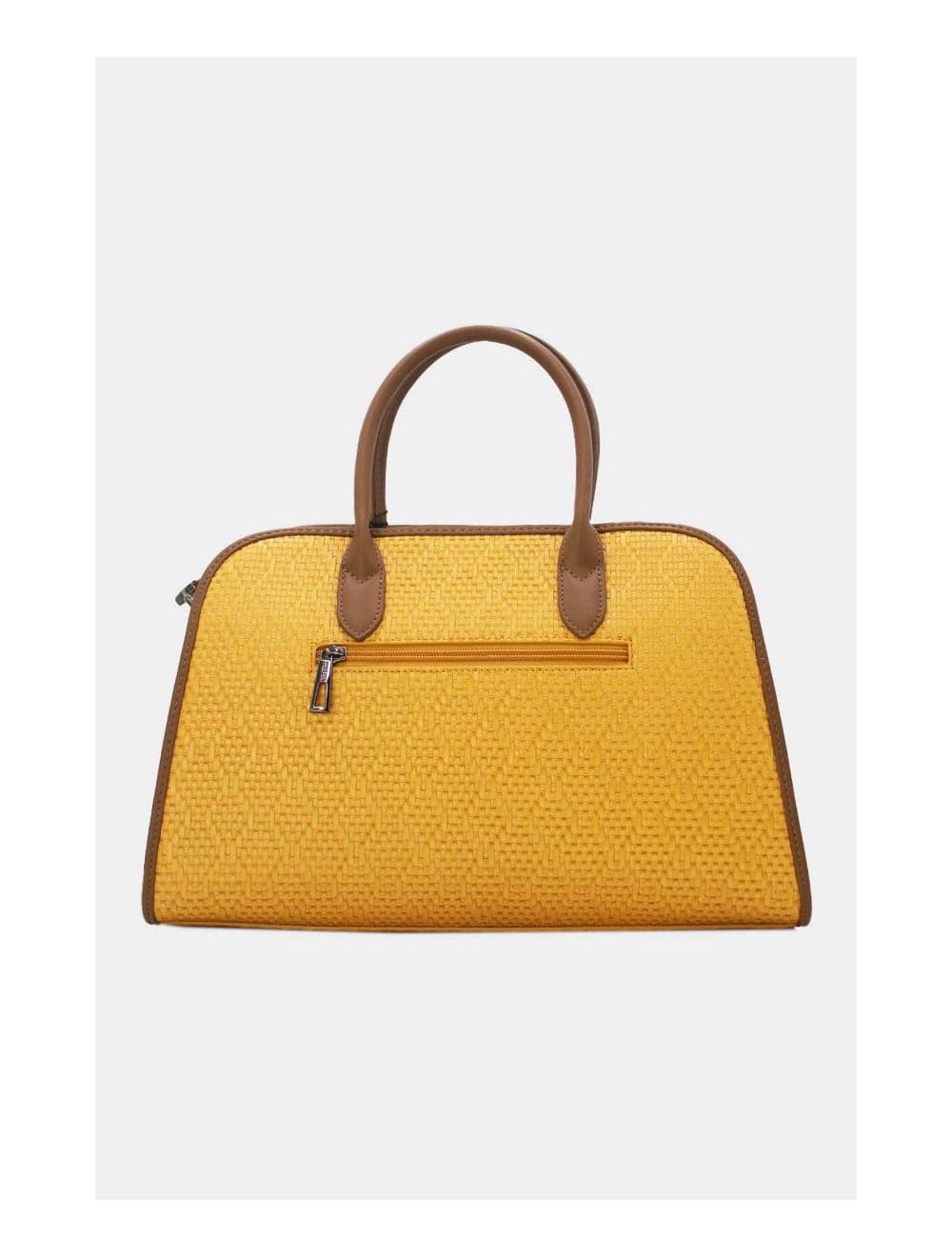Sac Business Femme Multipoches Effet Paille-24B-6119-Yellow/Soil — vue 4