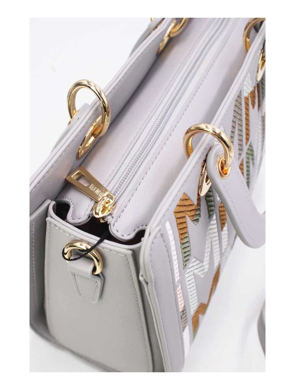 Sac à Main Carré Brodé Lettre 24B-5888-L.Gris — vue 4